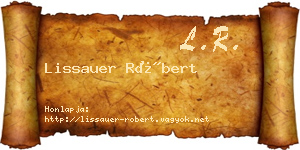 Lissauer Róbert névjegykártya